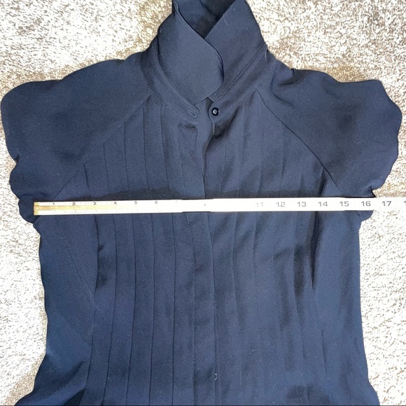 Cache Women's accordion Style Little black dress knee length SZ SM cap sleeve - Picture 8 of 10